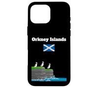 Orkney Islands Puffin Colony on Sea Cliffs Bandera de Escocia Carcasa para iPhone 16 Pro Max