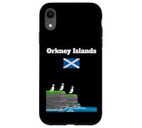 Orkney Islands Puffin Colony on Sea Cliffs Bandera de Escocia Carcasa para iPhone XR