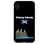 Orkney Islands Puffin Colony on Sea Cliffs Bandera de Escocia Carcasa para iPhone XS Max