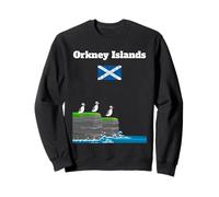 Orkney Islands Puffin Colony on Sea Cliffs Bandera de Escocia Sudadera