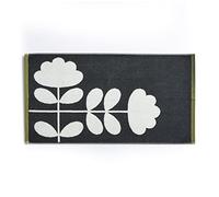 Orla Kiely Cut Stem Toalla de baño de musgo y carbón 100% algodón (alfombrilla de baño 50 cm x 90 cm)