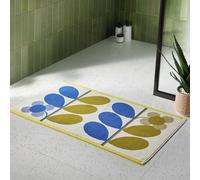 Orla Kiely in Stem Bloom Duo - Alfombrilla de baño (50 x 90 cm), diseño retro, color azul