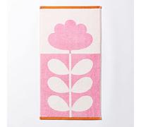 Orla Kiely Toalla de baño con tallo cortado, tulipán rosa y pimentón, 100% algodón (toalla de mano 50 cm x 90 cm)