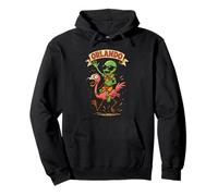 Orlando Alien Riding Flamingo Florida Beach Vacaciones Sudadera con Capucha
