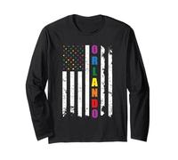 Orlando Florida LGBTQ Gay Pride Month American Flag Rainbow Manga Larga
