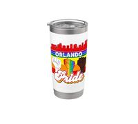 Orlando Florida Pride Rainbow Gay Pride Flag Funny LGBT Vaso térmico de acero inoxidable de doble pared
