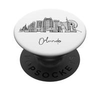 Orlando Florida Skyline US Viajes Souvenirs Negro Paisaje urbano PopSockets PopGrip Adhesivo