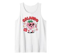 Orlando, Fun Groovy Summer Strawberry con Gafas de Sol Retro Camiseta sin Mangas