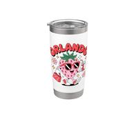 Orlando, Fun Groovy Summer Strawberry con gafas de sol retro Vaso térmico de acero inoxidable de doble pared