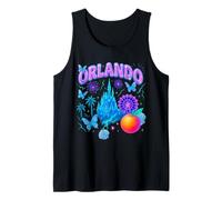 Orlando Retro Bootleg Castillo Horizonte Mariposas Rueda Arte Camiseta sin Mangas