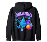 Orlando Retro Bootleg Castillo Horizonte Mariposas Rueda Arte Sudadera con Capucha