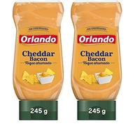 Orlando Salsa Queso Cheddar con Bacon Bocabajo 245g (Paquete de 2)