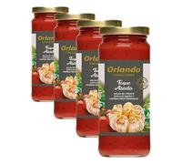 Orlando Tomate Frito Creaciones con Ajo Asado y Hierbas Mediterráneas Frasco, Sin Gluten Ni Conservantes, 340g (Paquete de 4)