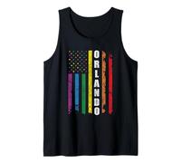 Orlando Us American Flag Rainbow Gay LGBT Pride Month Camiseta sin Mangas