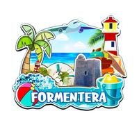 Orlaybar Formentera Islas Baleares España Imán decorativo 3D para nevera, ciudad, viajes, recuerdo, regalos turísticos, hecho a mano, manualidades, imán para nevera, decoración del hogar -4177
