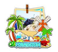 Orlaybar Formentera Islas Baleares España Imán decorativo 3D para nevera, ciudad, viajes, recuerdo, regalos turísticos, hecho a mano, manualidades, imán para nevera, decoración del hogar -4178
