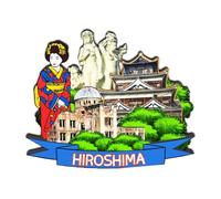 Orlaybar Hiroshima Japón Imán decorativo 3D para nevera, ciudad, viaje, recuerdo, regalos turísticos, hecho a mano, imán para nevera, decoración del hogar -1166