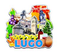 Orlaybar Lugo Galicia España - Imán decorativo 3D para nevera, ciudad, viaje, recuerdo, regalos turísticos, hecho a mano, imán para nevera, decoración del hogar -4077