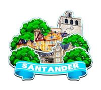 Orlaybar Santander Cantabria España Imán decorativo 3D para nevera, ciudad, viajes, souvenirs, regalos turísticos, hecho a mano, para nevera, decoración del hogar, 4006