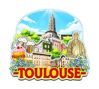 Orlaybar Toulouse France - Imán decorativo para nevera en 3D, diseño de ciudad, viaje, recuerdo turístico, artesanía hecha a mano, imán de nevera, decoración del hogar -4543