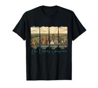 Orleans Louisiana Brush Stroke Skyline Pride Camiseta gráfica económica