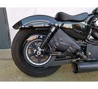ORLETANOS Medusa Negro Negro Derecho Deportivo Bolsillo Lateral Izquierda Bolsillo Lateral Lado Derecho Compatible con Harley Davidson Sportster XL Hierro Forty Eigt