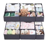 ORLISA Malm Organizador para Cajones Malm Cajones Organizador/Sistema de Organización para Ropa, Plegable y Lavable, Combinable Flexible, Armario Organizador para Armario o Cambiador, 14 Unidades,