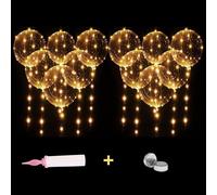 Orlum Pack todo incluido Premium - 12 globos de luz LED de 50 cm de calidad TF para montar - Incluido: bomba, pilas, elásticas, metro. 3 luces - Navidad/San Valentín/Boda/Cumpleaños