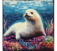 ORLUMY Kit De Cojín De Gancho De Pestillo - Sello 43Cmx43Cm Tejer Y Fabricación De Alfombras Para Principiantes, Adultos O Niños