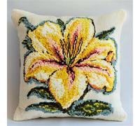 ORLUMY Kit De Gancho De Pestillo Para Adultos, Lirio 43Cmx43Cm Funda De Cojín Para Sofá, Funda De Cojín, Bordado, Punto De Cruz