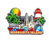 Orlybar Imán de madera para nevera de Isla de Margarita Venezuela, diseño de monumentos 3D, recuerdo coleccionable, decoración hecha a mano -2145