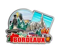 Orlybar Imán de madera para nevera, diseño de Burdeos Nouvelle-Aquitaine France 3925