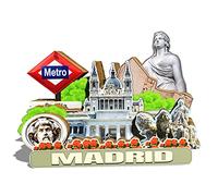 Orlybar Imán de madera para nevera, diseño de España Madrid, monumentos 3D, recuerdo coleccionable, decoración hecha a mano, 2