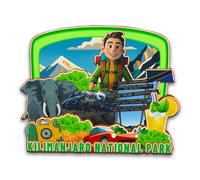 Orlybar Imán para nevera del Parque Nacional del Kilimanjaro de Tanzania de madera, monumentos 3D, recuerdo coleccionable, decoración hecha a mano, 5648