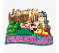Orlybar Imán para nevera Palma de Mallorca España, colección de madera, 3D, hecho a mano, recuerdos, ciudad, recuerdos, decoración del hogar, regalo -625