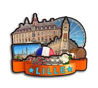 Orlybar Lille Hauts-de-France - Imán para nevera, colección de madera, 3D, hecho a mano, recuerdos, ciudad, recuerdos, decoración del hogar, regalo -1243