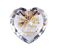 Ornalrist Regalos de cumpleaños número 75 para mujer, recuerdo de cristal de corazón grabado con texto en inglés "Happy 75 Years Birthday and Fabulous Gifts for Nan Friends"