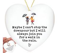 Ornamen para mejor amiga, regalo de aliento de cerámica blanca, con forma de corazón, regalos de agradecimiento para mujeres, mejores amigas, tiempos difíciles, regalo de condolencias, regalo de