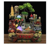 Ornament Desktop Fountain Bonsai Waterscape Hogar y Oficina Lucky Feng Shui Wheel Fish Tank Fuente Fuente de Agua Adornos