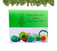 Ornament Kits - Button Christmas Tree Ornament Kits, Handmade Button Santa Craft Kit - Christmas Tree Ornaments For Parties Windowsills Garden Lawn Porch Courtyard Patio, Beads For Crafts Making