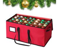 Ornament Organizer Storage Box - Adjustable Compartment for Christmas Decorations | Detachable Dividers with Clear Lid, Large Storage Solution for Jewelry Balls Glass Moving Bow Card Valentine's Day