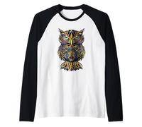 Ornamental Owl Illustration Graphic Design Outfit Fashion Camiseta Manga Raglan