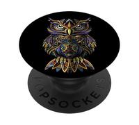 Ornamental Owl Illustration Graphic Design Outfit Fashion PopSockets PopGrip Adhesivo