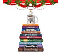 Ornamenti da appendere all'albero di Natale - Ornamenti da appendere all'albero pile di libbri Ornamento in acrilico 2D, Facile da appendere agli alberi di Natale | Ha un aspetto bello e particolare