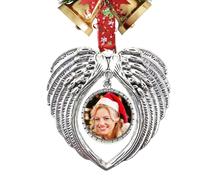 Ornamento conmemorativo de ángel - Foto de Navidad, marco de fotos, colgante de recuerdo para la amada en el cielo, condolencias, adorno de recuerdo para la ventana del coche para la pérdida de anos