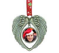 Ornamento Conmemorativo de las Alas de Ángel - 0,98 Pulgadas, Una Pieza De Mi Corazón Está En El Adorno Del Paraíso para el Árbol De Navidad | Ornamento Conmemorativo de las Alas de Ángel en Forma De