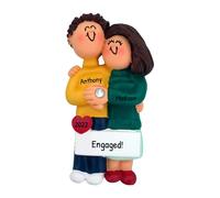 Ornamento de compromiso personalizado 2024 - Dijo que s regalos de compromiso para parejas adornadas de Navidad 2024 Nuestro primer adorno de Na