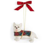 Ornamento de corgi de rbol de navidad de Spode - Decoraciones de rboles de Navidad con adornos festivos de tartn adornos festivos para rboles