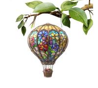 Ornamento de globo de aire caliente | Colgante de globo manchado de acrílico 2d para pared, gabinete, puerta, ventana | Decoración colgante resistente a la clima para jardín, patio, boda, festival y d