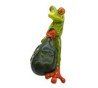 Ornamento De La Bolsa De Plata De Rana - Juego De Estatua De Plata De Jardín De Rana De Resina Ligero De 380 G | Estatua De Signo De Dólar De Rana Fácil De Usar | Rana De Plata